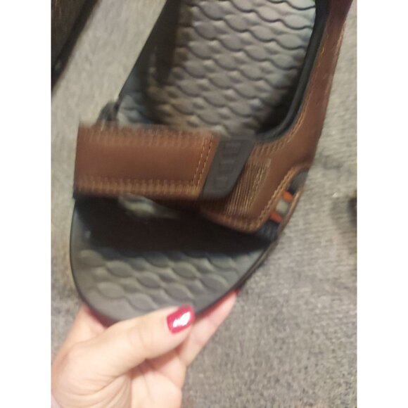 Skechers Relaxed fit with Luxe Foam Sandals Mens Size 13 Brown Black Summer ☀️ - Picture 12 of 14